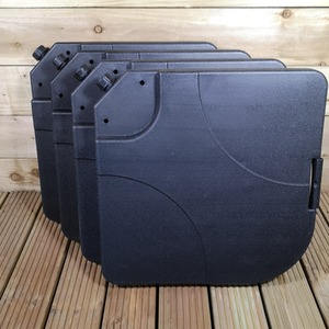 Black 4 Pack Square Water or Sand Filled Parasol Base  shot 2797710