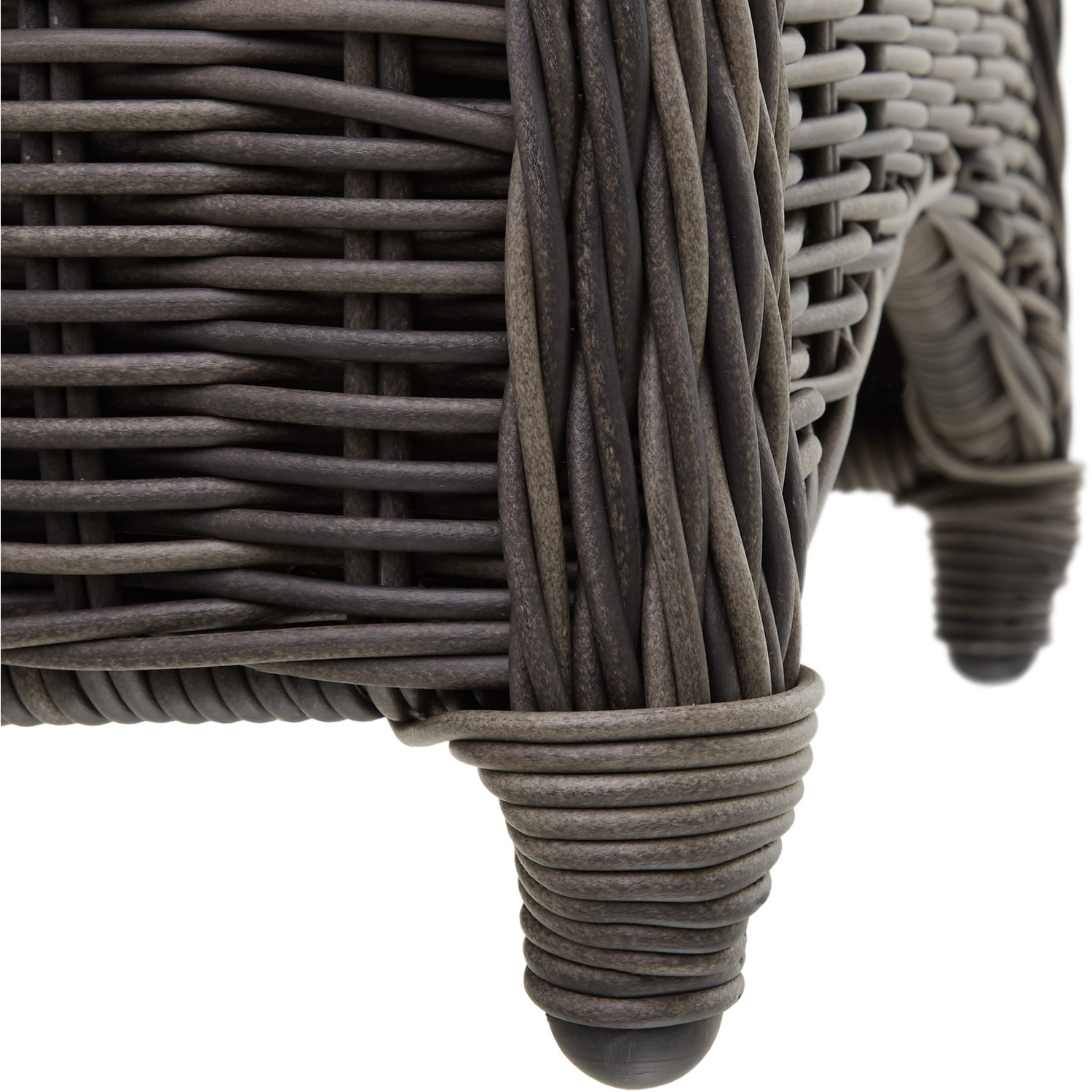 Rattan Garden Bistro Set Zurich 2 Chairs 1 Table - Grey