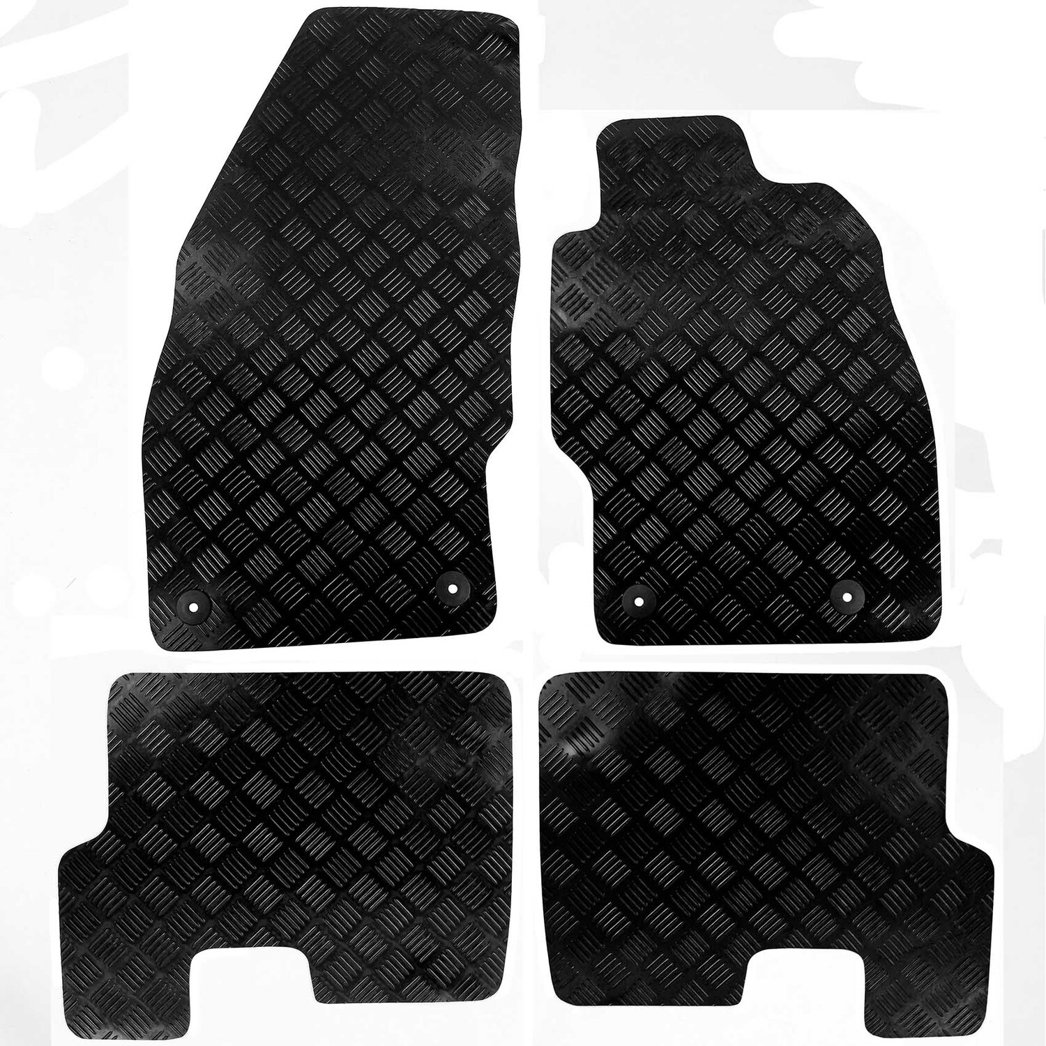 Vauxhall Corsa D and E Tailored Rubber Car Mats 2006 to 2019 Floor Set - Black