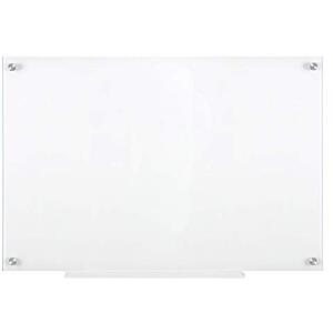 Dry Wipe Frameless Glass Whiteboard non magnetic 60cm x 90cm Ultra White