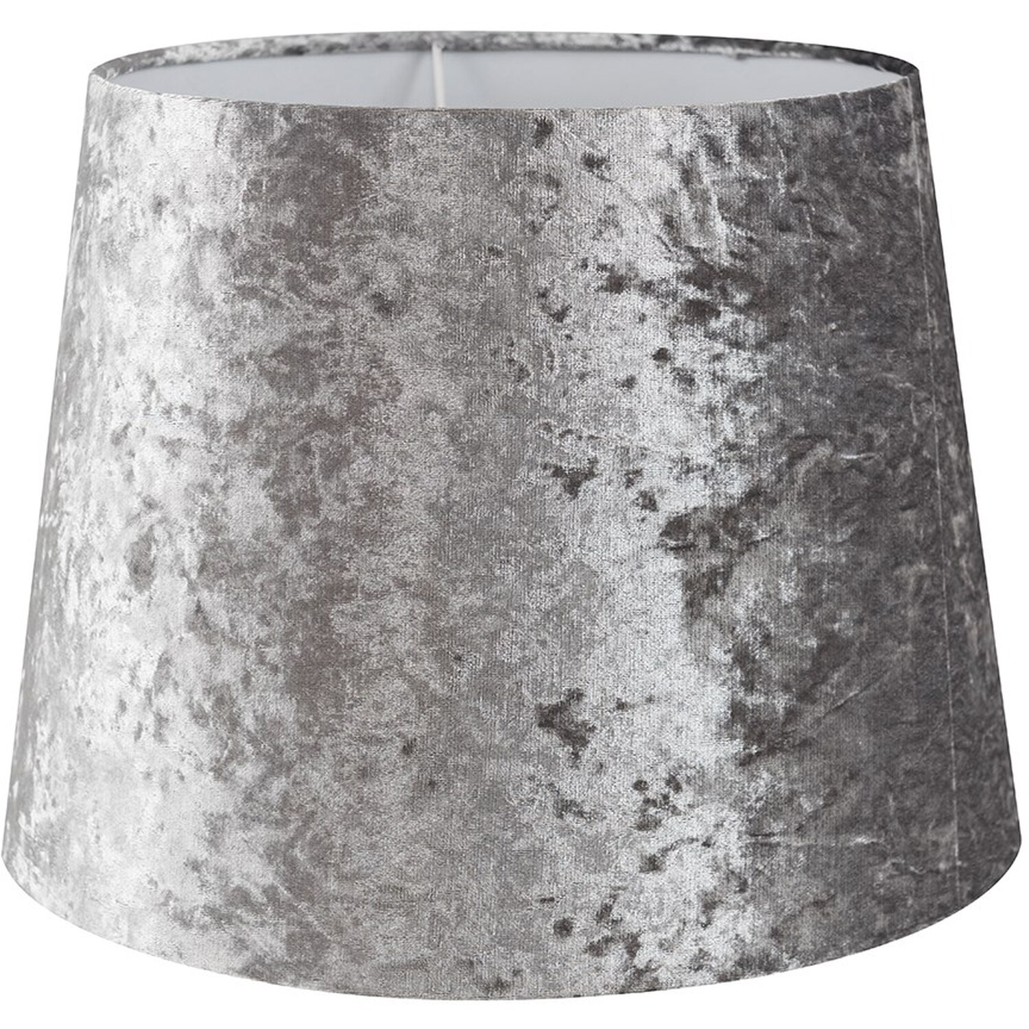 Modern Tapered Table Floor Lamp Light Shade With Silver Grey Velvet Finish - Silver