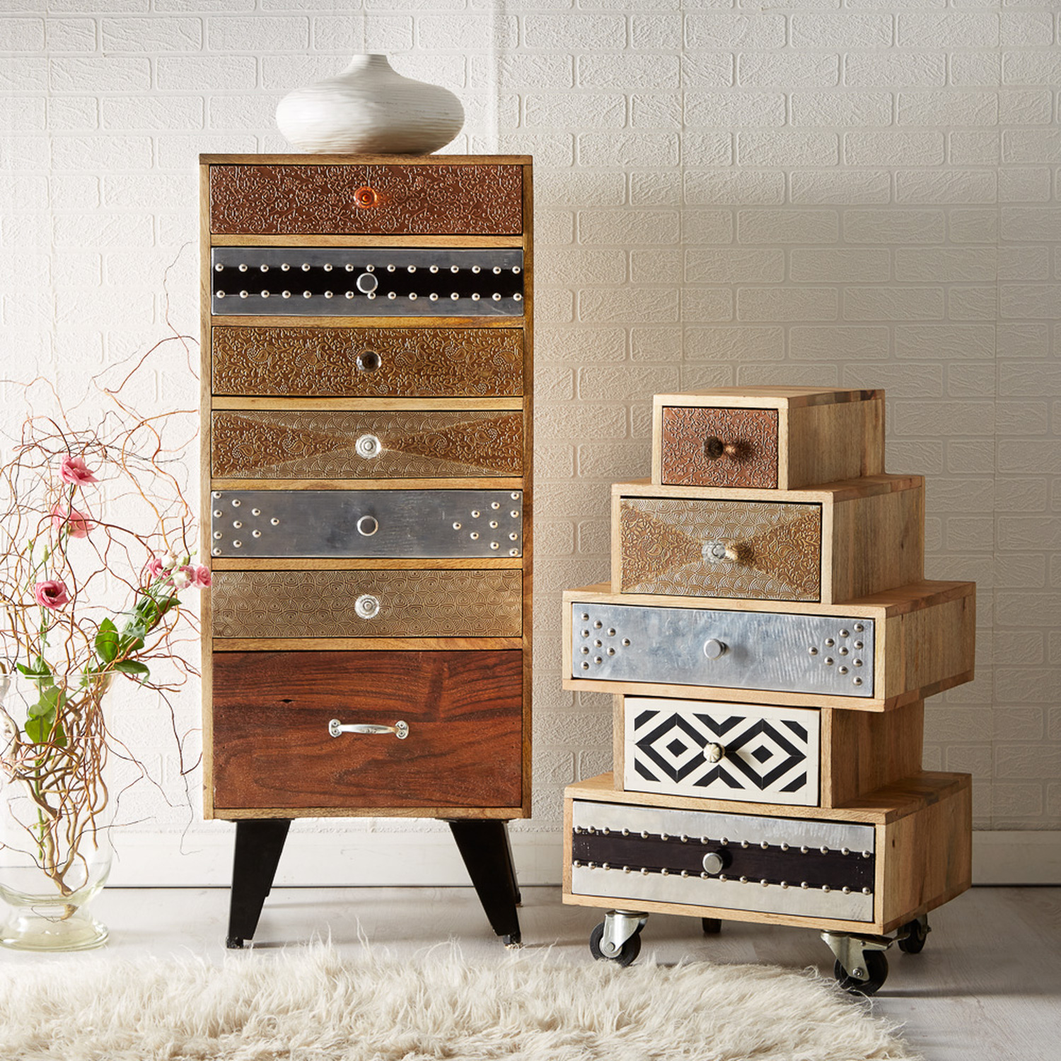 Scorio 7 Drawer Tall Chest - Brown