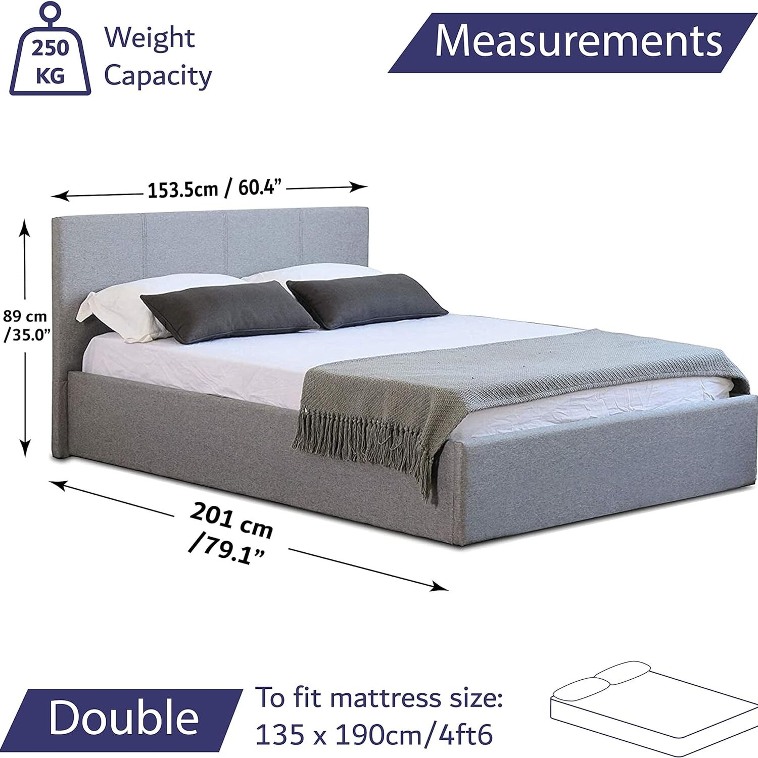 Grey Side Lifting Ottoman Storage Bed With Hybrid Sprung Memory Foam Mattress - Grey Single