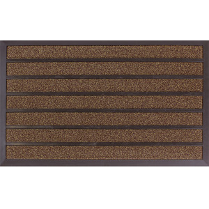 Dirt Stopper Pro Rectangular Scraper Entrance Door Mat, Brown