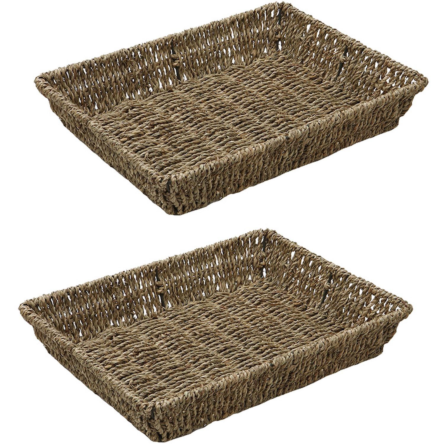 Image of JVL Seagrass Rectangular Storage Tray -&hellip;