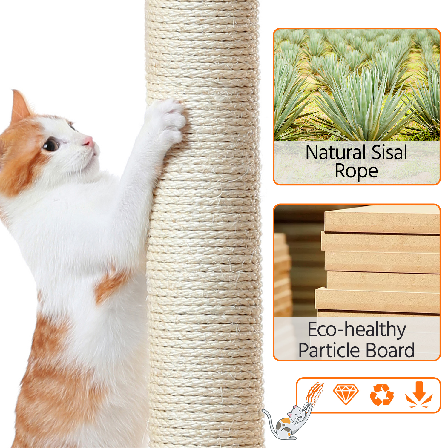 Cat Tree Rope Texture Small Cat Tree with Sisal Ropes Posts for Kittens