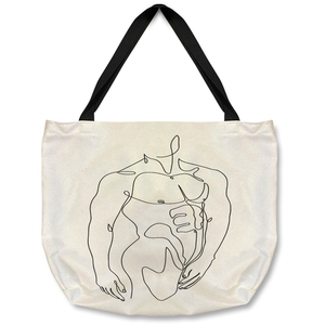 line art of male body Designer Tote bag