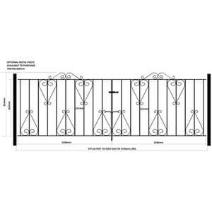 Black / 2743mm Classic Double Metal Driveway Gate shot 6523988