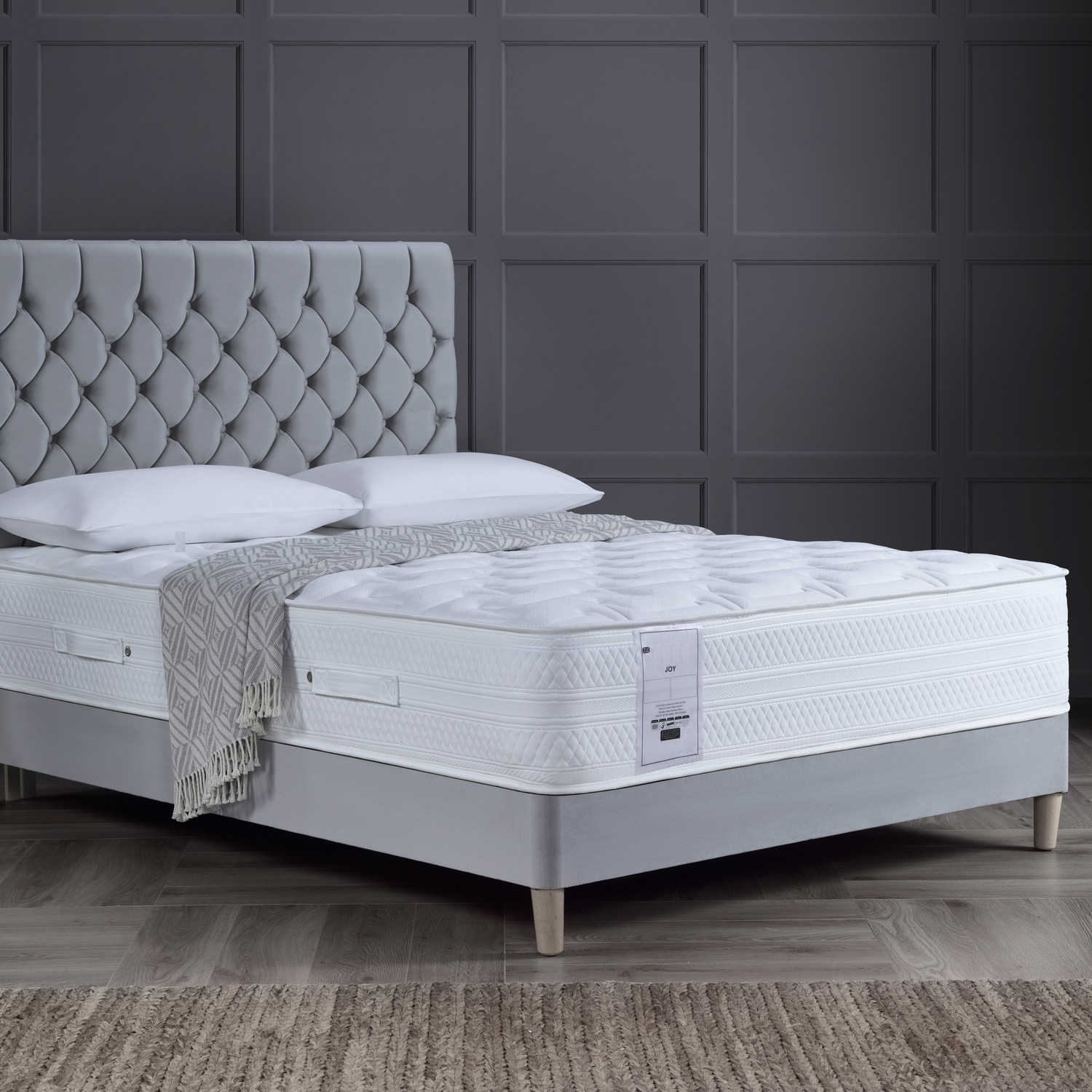 Joy 2000 Pocket Sprung Memory Foam Mattress - White Single Foam Memory Foam Polyester Satin