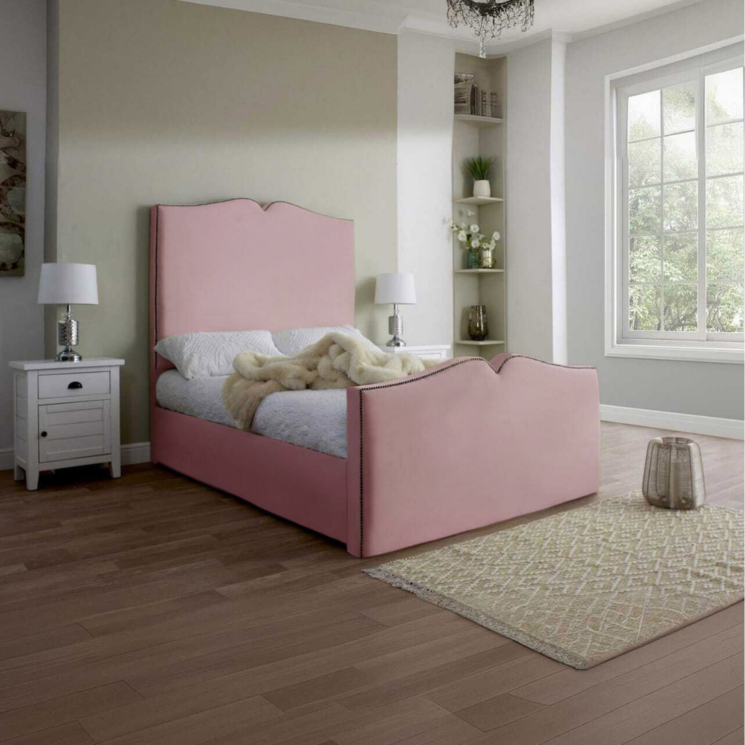 Christie Bed Frame - Pink Double