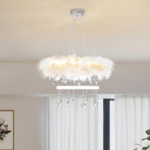 LED Feather Pendant Light with Ring Accents