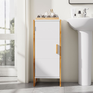 Bathroom Cabinet with Raised Bamboo Frame