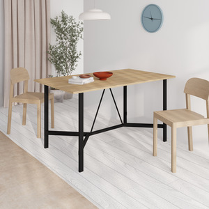Dalma 6 Seater Modern Dining Table Rectangle with Metal Legs