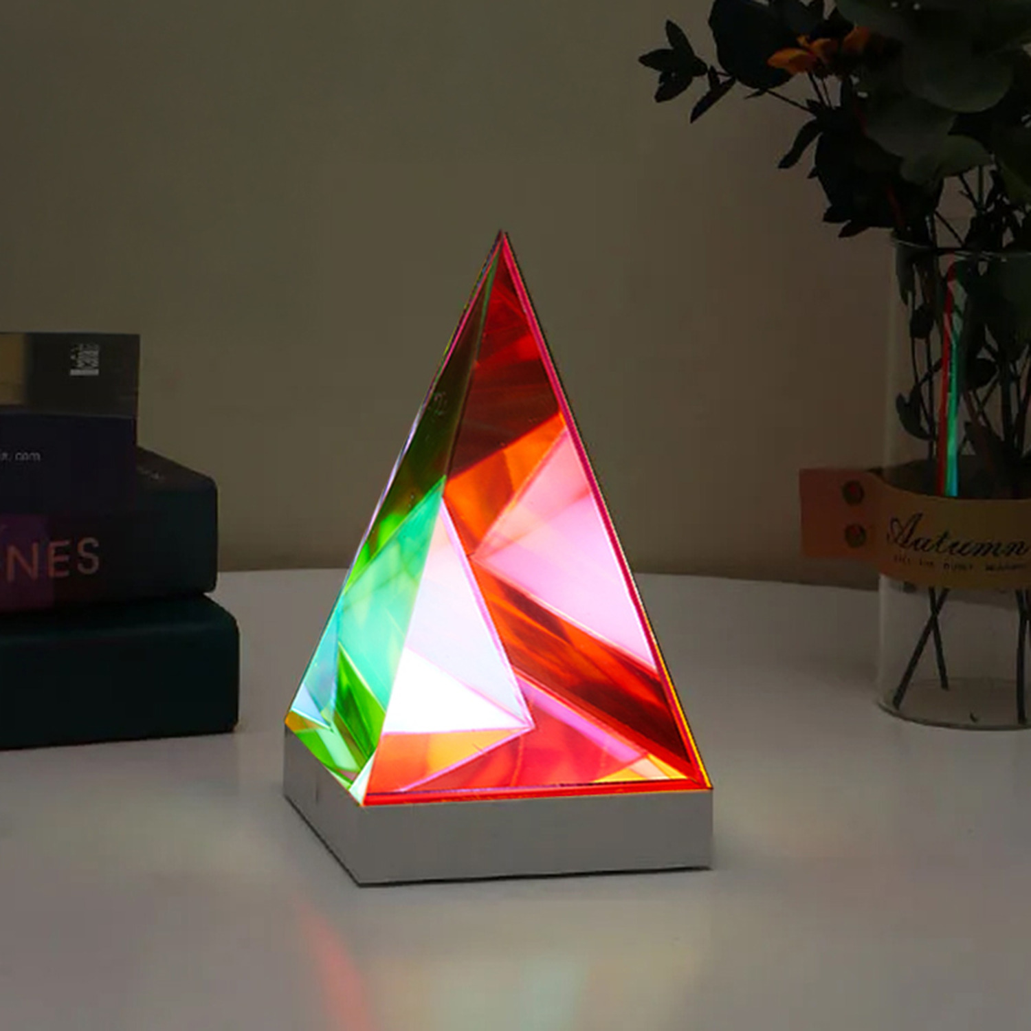 Lifeideas Pyramid RGB LED Atmosphere Lamp - White