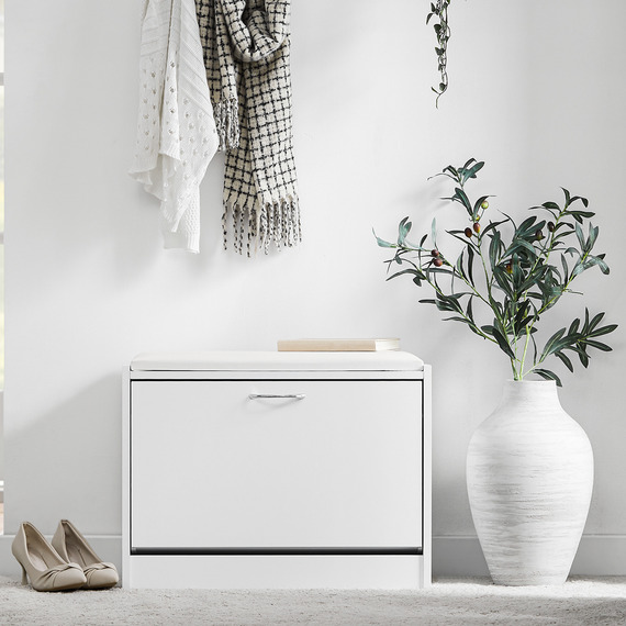 Shoe Storage Bench with Flip-drawer