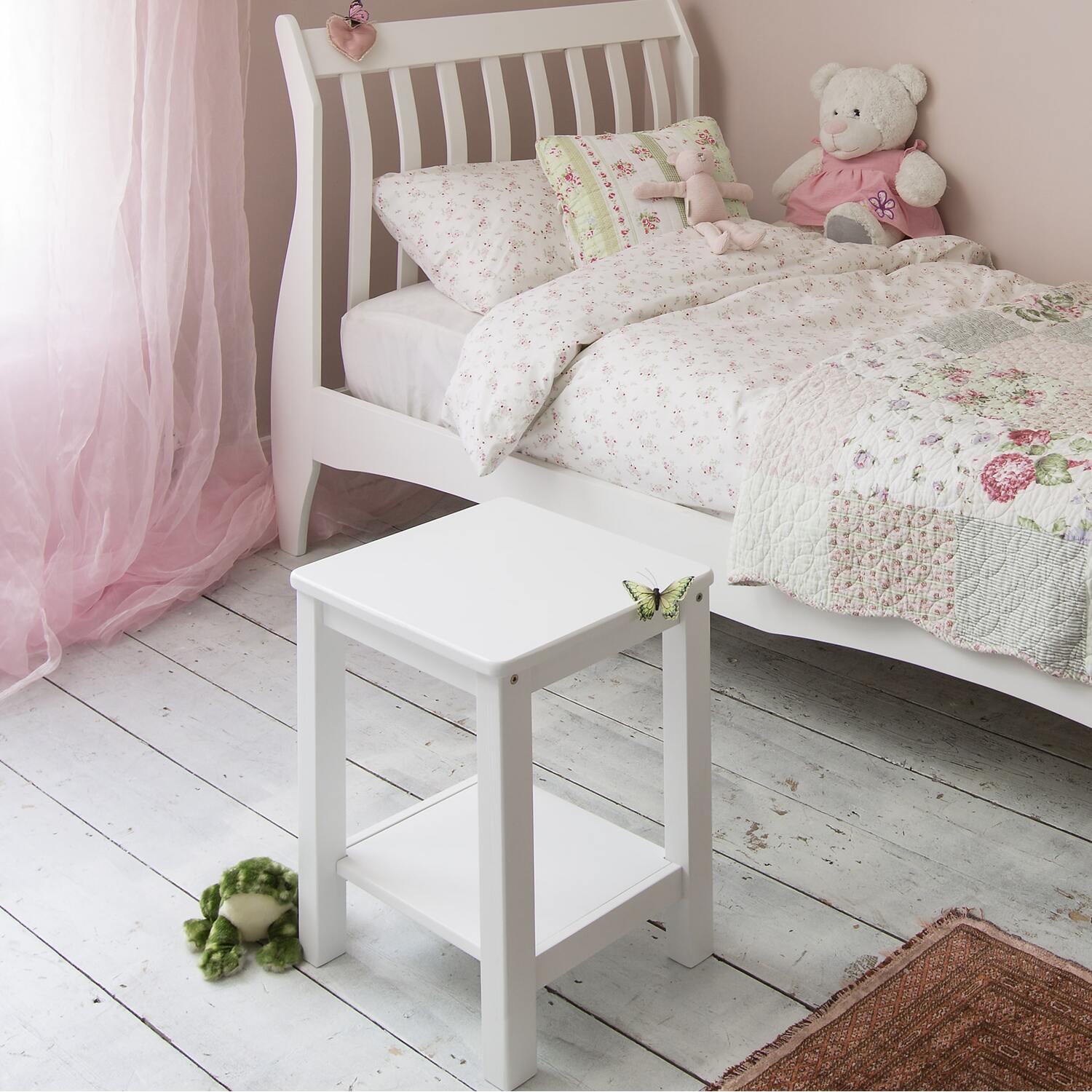 Sussex Bedside Cabinet Side Table - White