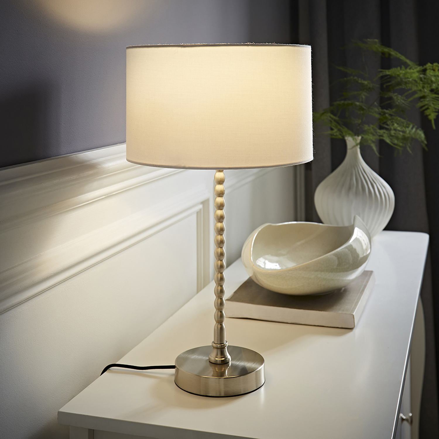 Image of Maeve Brushed Chrome Bobble Table Lamp&hellip;