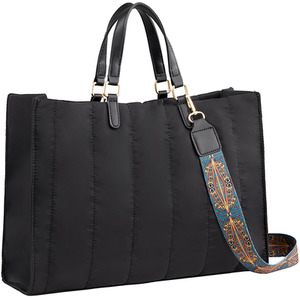 Large Magnetic Snap Nylon Tote Bag