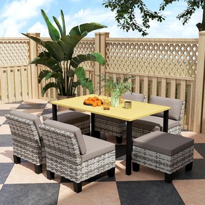7 Piece Rattan Garden Dining Set