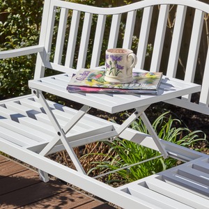 White Home Source Valletta Metal Outdoor Garden Loveseat Bench shot 8089009