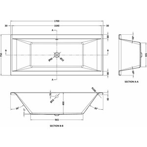 Double Ended Straight Shower Bath 1700mm x 750mm
