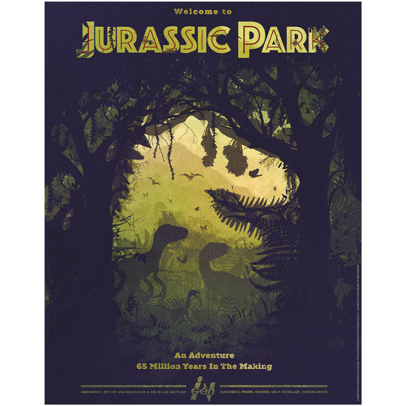 Jurassic Park T-Rex Silhouette Limited Edition Art Print