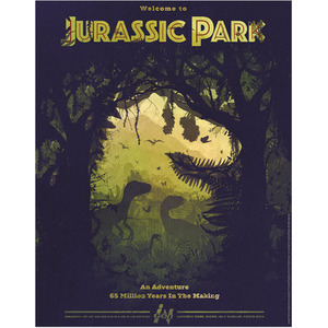 Jurassic Park T-Rex Silhouette Limited Edition Art Print
