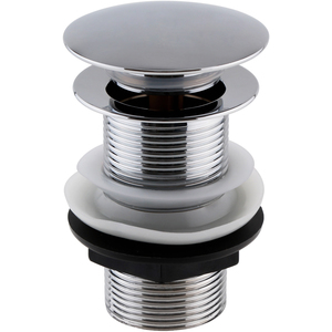 Round Push Button Basin Waste Unslotted Chrome