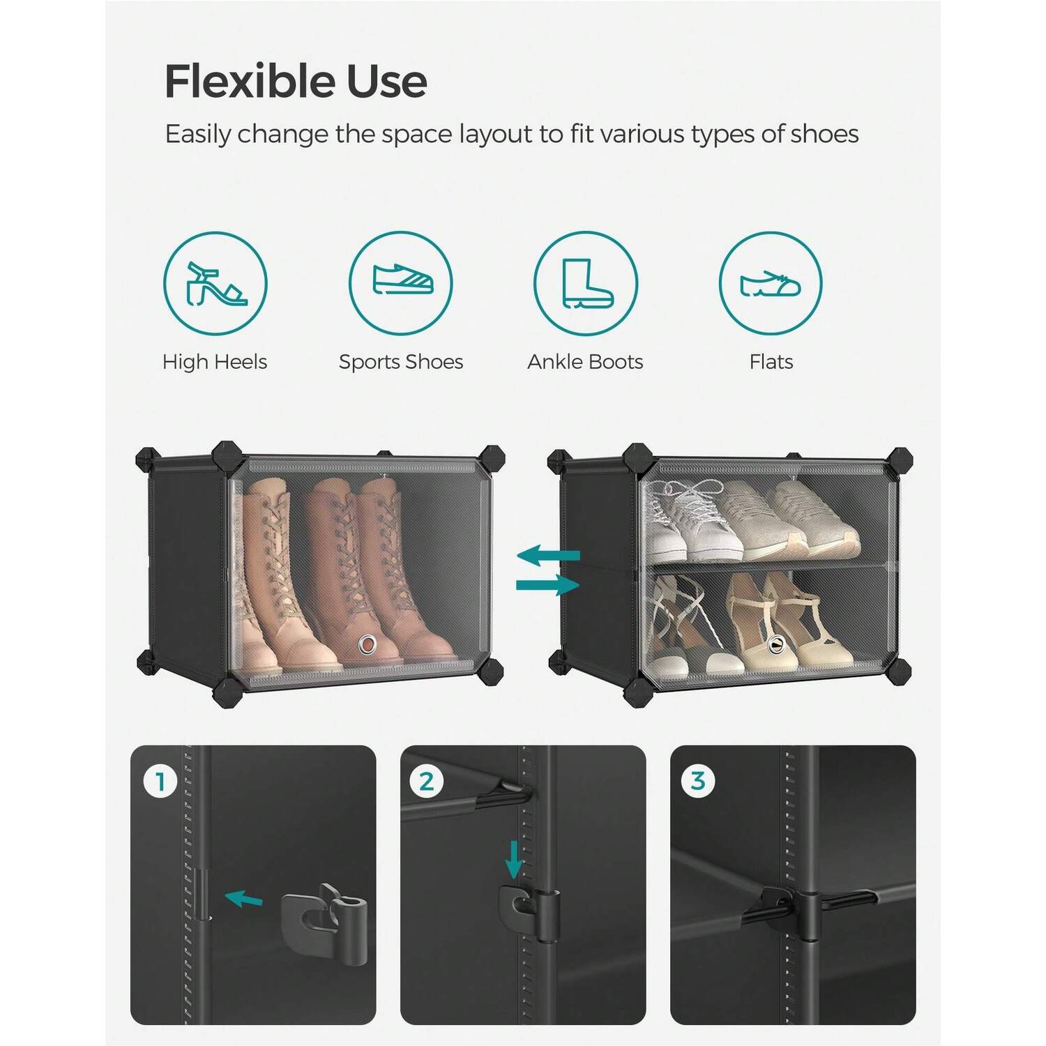 Songmics 6-Slot Interlocking Shoe Rack