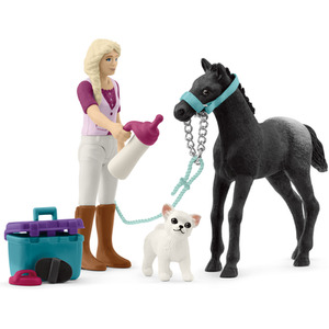 SCHLEICH Horse Club 42755 Horse Grooming with Appaloosa Foal