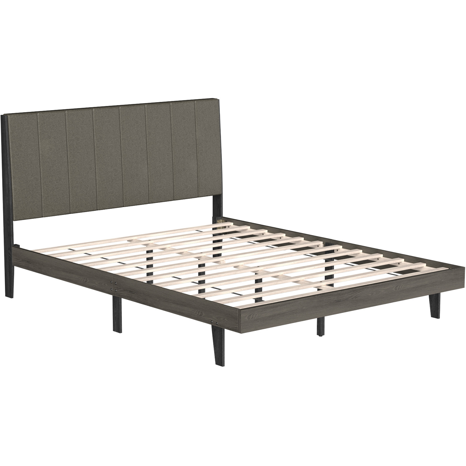 Upholstered Bed Frame Mattress Foundation - Grey