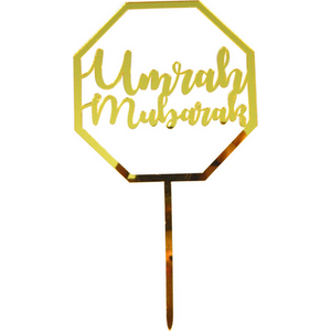 Umrah Mubarak Cake Toppers Five Pack Gold