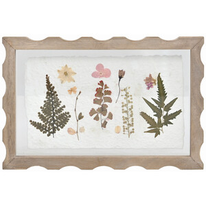 Botanical Dried Flowers Scalloped Art