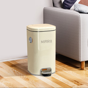 20L Cream Pedal Bin with Lid