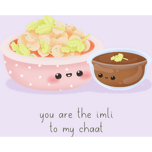Food Couples Greeting Card  Chaat and Imli