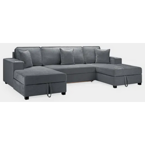 Milian Corner U Shape Sofabed With Storage Grey