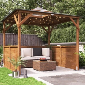 Dunster House Wooden Gazebo Half Height Solid Wall