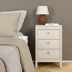 Madrid 3 Drawer Bedside Table