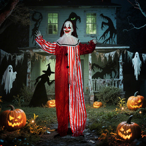 Outsunny Sound Activated Halloween Animatronics Clown Light Up Eyes