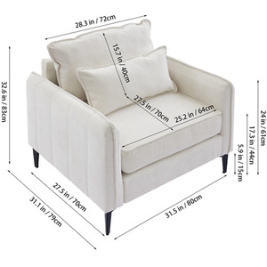 Orange Fleece Fabric Single Sofa Armchair shot 10811176