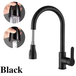 Brushed Nickel Pull Out Kitchen Faucet Hot Cold Tap