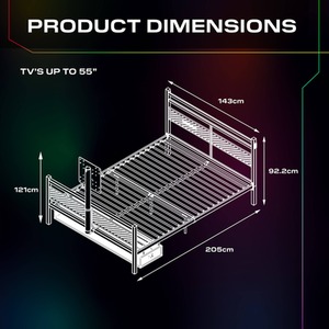 X Rocker Basecamp RGB Double Gaming TV Bed with app controlled LED Lights