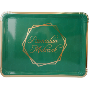 Ramadan Mubarak Serving Trays Green and Gold