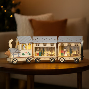 Christmas LED Wooden Train Decoration