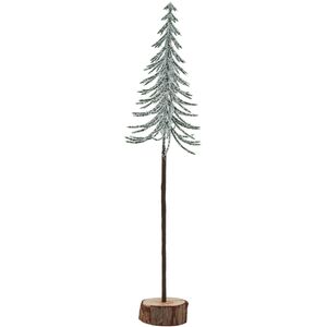 Snowy Spindle Tree In Wood Log Winter Enchantment