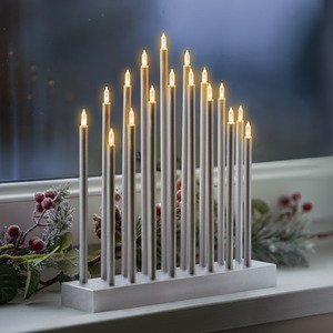 Christmas Silver Candle Bridge Decoration