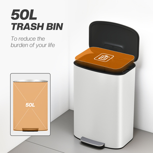HOMCOM 50L Kitchen Bin with Soft-Close Lid 851-061V01CW