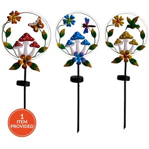 Solar Neon Windchime Mushroom Stake Light