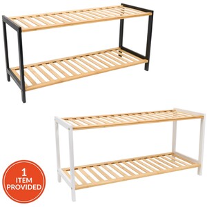 2 Tier Bamboo Shoe Rack