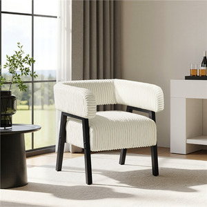 Yaheetech Corduroy Armchair with Solid Wood Legs